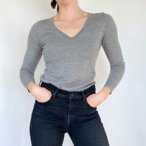 Banana Republic Merino Wool Fitted V-neck Sweater